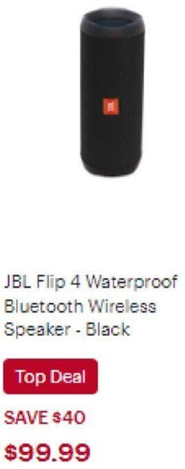 Best Buy JBL Flip 4 Waterproof Bluetooth Wireless Speaker Black offer
