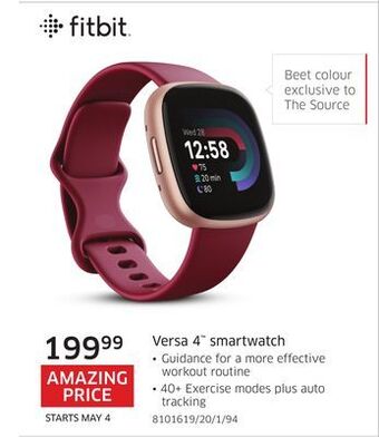 The Source Fitbit versa 4 smartwatch offer