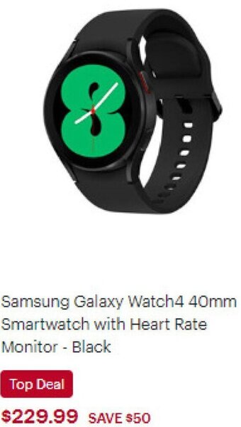 Best Buy Samsung Galaxy Watch4 40mm Smartwatch with Heart Rate Monitor - Black offer
