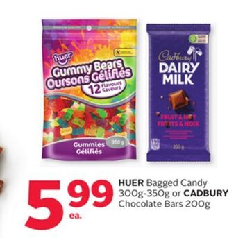 Rexall Huer bagged candy 300g-350g or cadbury chocolate bars 200g offer