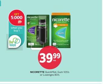 Rexall Nicorette quickmist, gum 105' s or lozenges 80' s offer