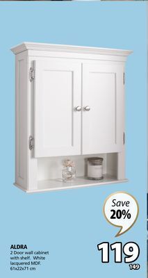 JYSK Aldra 2 door wall cabinet with shelf offer