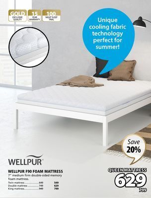 JYSK Wellpur f90 foam mattress offer