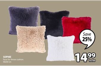 JYSK Sophie faux fur throw cushion offer