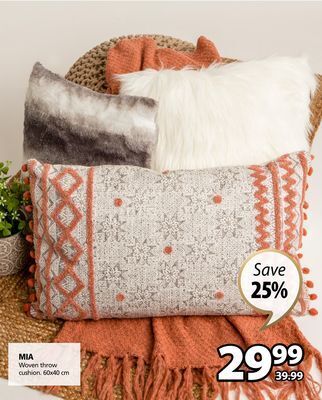 JYSK Mia woven throw cushion offer