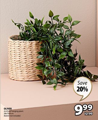 JYSK Oliver artificial hanging plant offer
