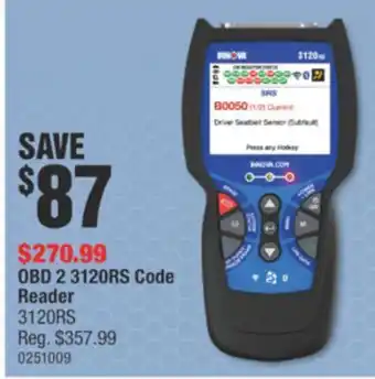 PartSource Obd 2 3120rs code reader offer
