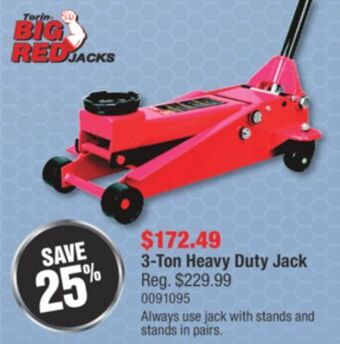 PartSource 3-ton heavy duty jack offer