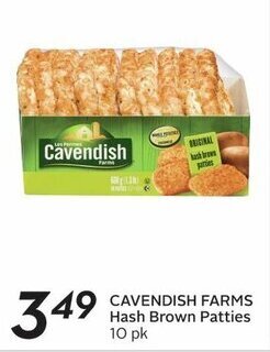 Sobeys CAVENDISH FARMS Hash Brown Patties 10 pk offer