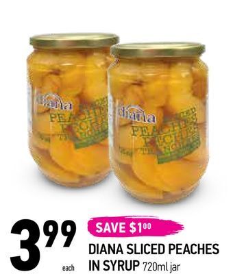 Coppa's Fresh Market Diana sliced peaches in syrup offer