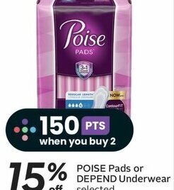 Sobeys POISE Pads or DEPEND Underwear Selected offer