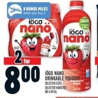 Metro IÖGO NANO DRINKABLE YOGOURT offer