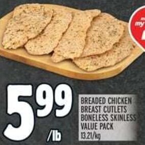 Metro BREADED CHICKEN BREAST CUTLETS BONELESS SKINLESS VALUE PACK offer