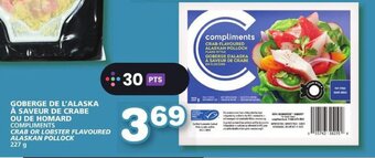 IGA COMPLIMENTS CRAB OR LOBSTER FLAVOURED ALASKAN POLLOCK 227 g offer