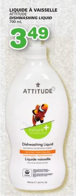 IGA ATTITUDE DISHWASHING LIQUID 700 mL offer