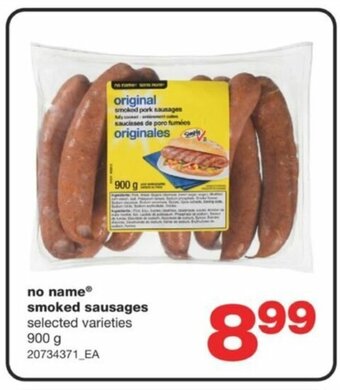 Wholesale Club no name smoked sausages selected varieties offer