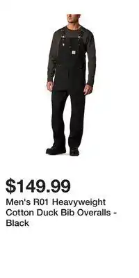 Mark's Men's r01 heavyweight cotton duck bib overalls - black offer