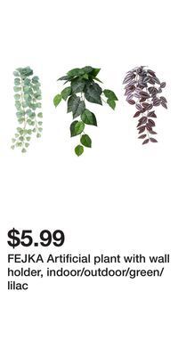 IKEA Fejka artificial plant with wall holder, indoor/outdoor/green/lilac offer