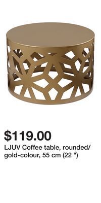 IKEA Ljuv coffee table, rounded/gold-colour, 55 cm (22 ) offer