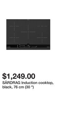IKEA Särdrag induction cooktop, black, 76 cm (30 ) offer