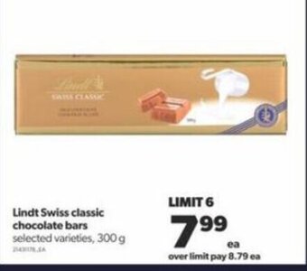 Real Canadian Superstore Lindt Swiss classic chocolate bars 300 g offer