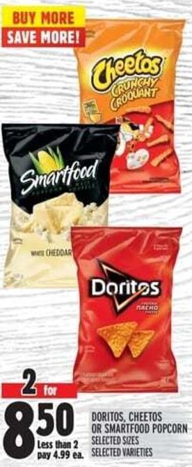 Metro DORITOS, CHEETOS OR SMARTFOOD POPCORN offer