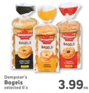 IGA Dempster's Bagels selected 6's offer