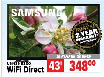 2001 Audio Video Samsung 43 wifi direct offer