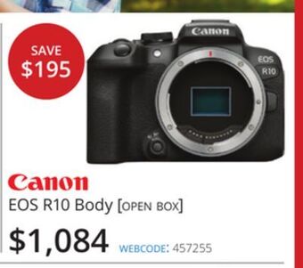 Vistek Canon eos r10 body (open box) offer