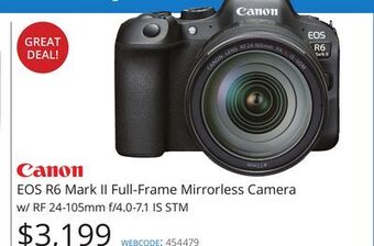 Vistek Canon eos r6 mark ii full-frame mirrorless camera w/rf offer