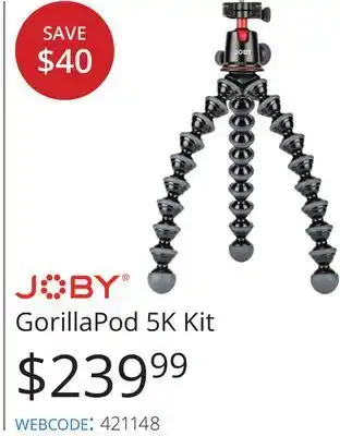 Vistek Joby gorillapod 5k kit offer
