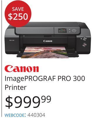 Vistek Canon imageprograf pro 300 printer offer