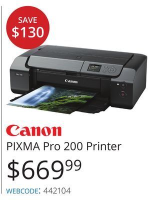 Vistek Pixma pro 200 printer offer