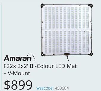 Vistek Amaran f22x 2x2' bi-colour led mat-v-mount offer