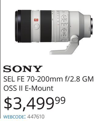 Vistek Sony sel fe 70-200mm f/2.8 gm oss ii e-mount offer