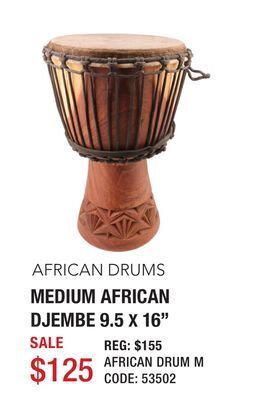 Long & McQuade African djembe medium - 9.5 x 16 offer