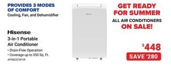 Visions Electronics Hisense 3-in-1 portable air conditioner offer