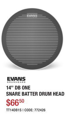 Long & McQuade Evans db one snare batter drum head - 14 offer