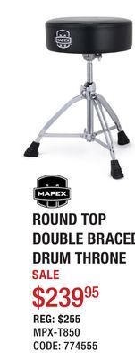Long & McQuade Round top double braced drum throne offer