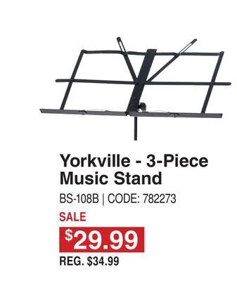 Long & McQuade Yorkville bs-108b 3-piece music stand - black offer