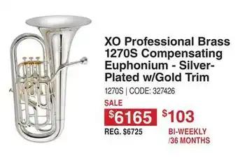 Long & McQuade Xo professional brass 1270s compensating euphonium - silver plated w/gold plated trim offer