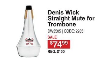 Long & McQuade Straight mute for trombone offer