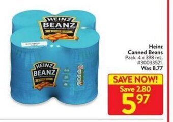Walmart Heinz Canned Beans Pack, 4 x 398 mL. #30033521. offer