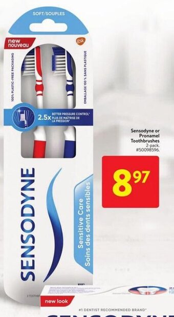 Walmart Sensodyne or Pronamel Toothbrushes 2-pack. #50098596. offer