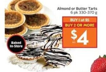 IGA Almond or Butter Tarts 6 pk 330-370 g offer