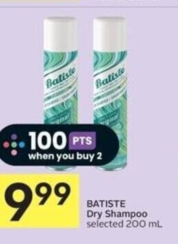 IGA BATISTE Dry Shampoo selected 200 mL offer