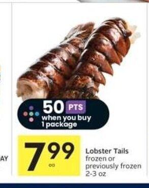 IGA Lobster Tails frozen or previously frozen 2-3 oz offer