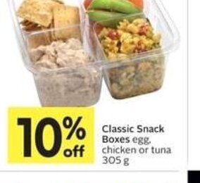 IGA Classic Snack Boxes egg. chicken or tuna 305 g offer