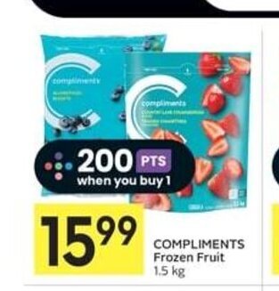 IGA COMPLIMENTS Frozen Fruit 1.5 kg offer
