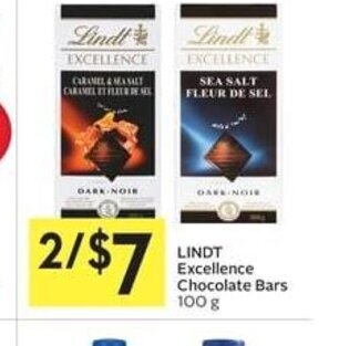 IGA LINDT Excellence Chocolate Bars 100 g offer